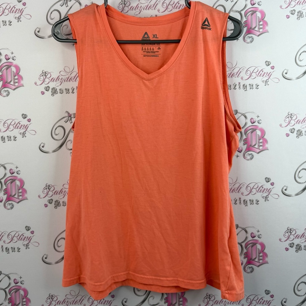 Reebok tank top supremium tee speed wick neon Women's Orange Tank Top